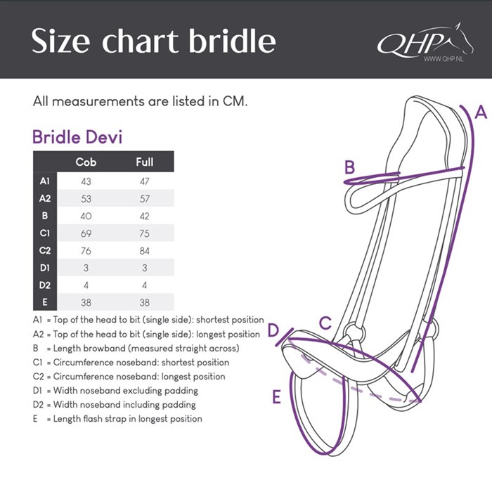 QHP trense "Devi Anatomic" - sort/guld