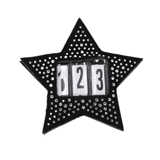 QHP stævnenummer "Jipp Star" - sort/sølv