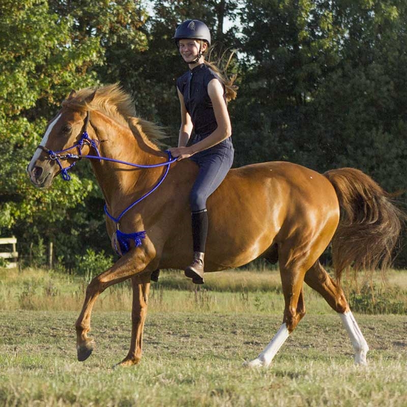 Hest rider med rebgrime sæt Liberty fra QHP i blå