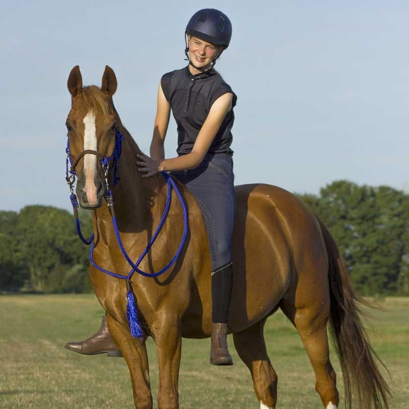 Hest rides med QHP rebgrime sæt Liberty i blå