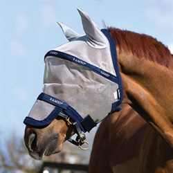 Horseware Rambo fluemaske "Flymask Plus" - silver/navy