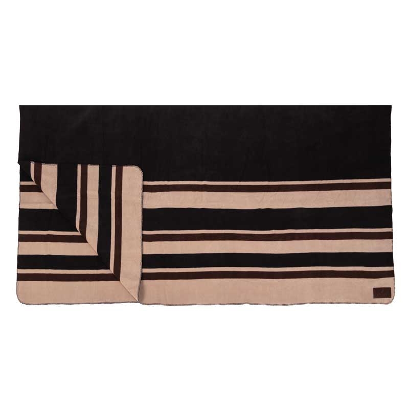 Kentucky Heavy Fleece Rug Square - sort/brun/beige