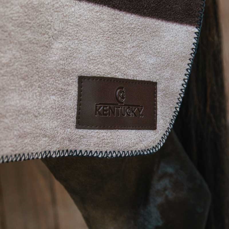 Kentucky Heavy Fleece Rug Square - sort/brun/beige