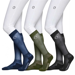 Samshield ridestrømper "Balzane Trio" - sort/navy/dark forest