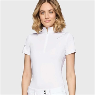 Samshield stævnebluse "Lea Crystal Ferna" - hvid