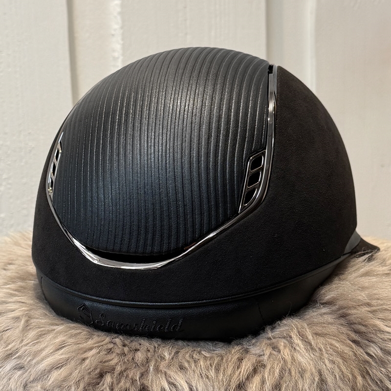 Samshield Miss Shield Premium Alcantara 2.0 - sort/black chrome m. læder top