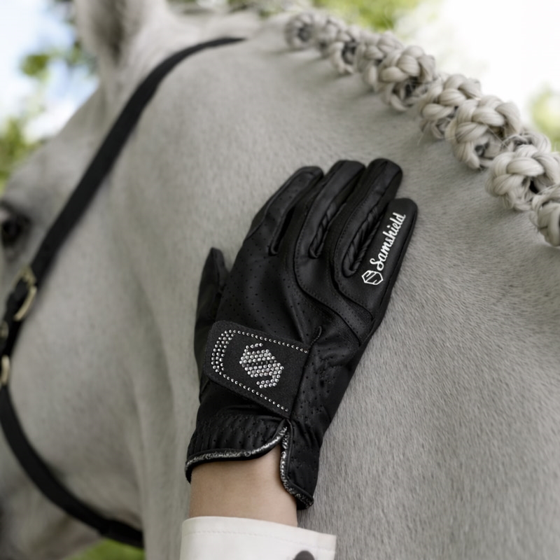 Samshield ridehandsker "V-Skin Swarovski" - sort