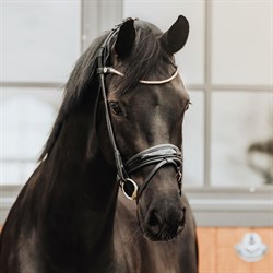 Finesse Bridles rundsyet trense sort/sort med rosegold