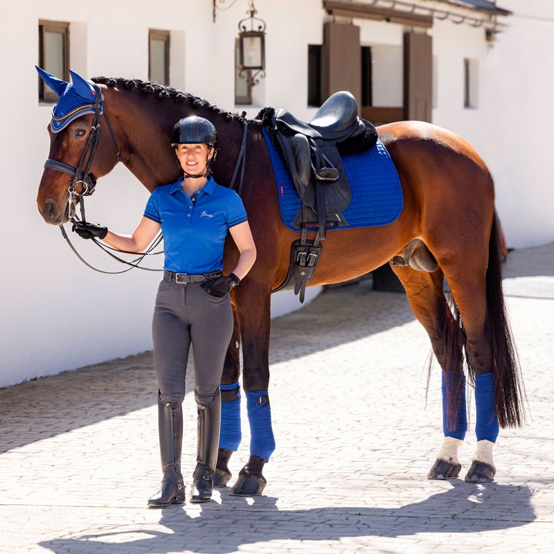 LeMieux Dressage Suede underlag - benetton blue