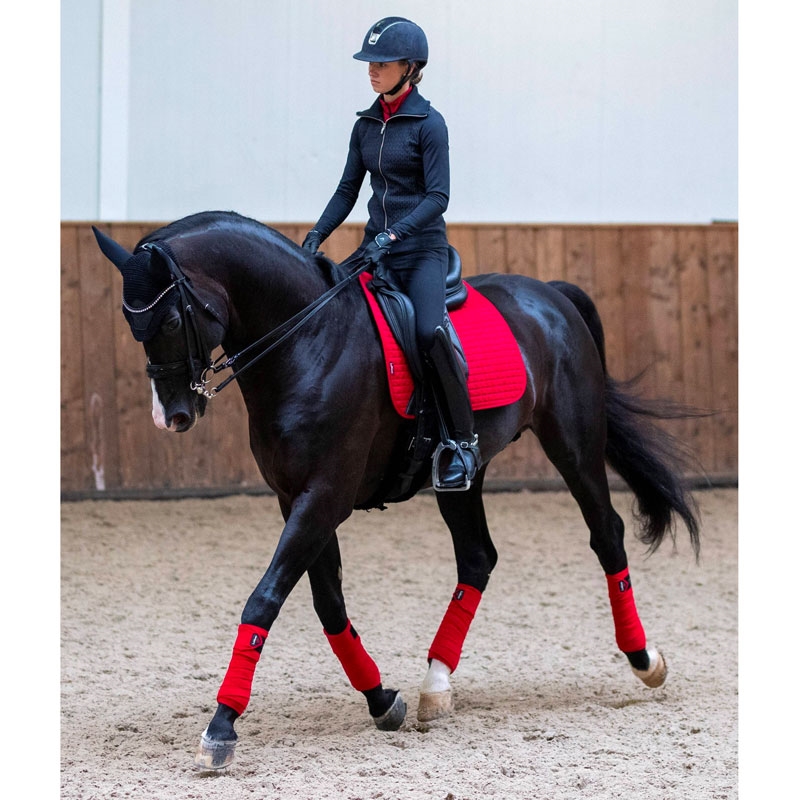 LeMieux Dressage Suede underlag - chilli red