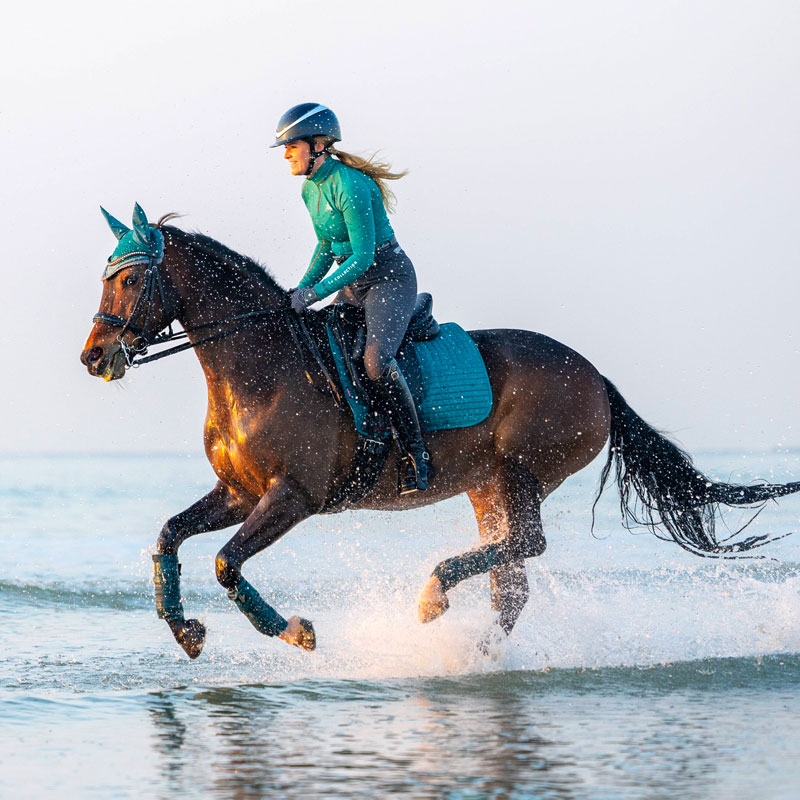 LeMieux Dressage Suede underlag - peacock green