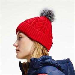 Tommy Hilfiger hue "Women Beanie" - primary red fra siden