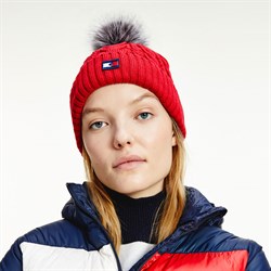 Tommy Hilfiger hue "Women Beanie" - primary red forfra
