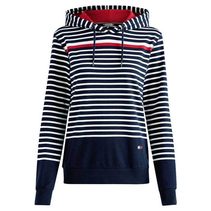 Tommy Hilfiger "Ribbed Hoody" - Desert Sky/Hvid