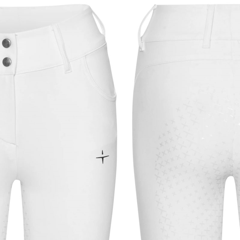 Trolle Projects ridebukser "New Star Cut High Waist Breeches Full Grip" - hvid