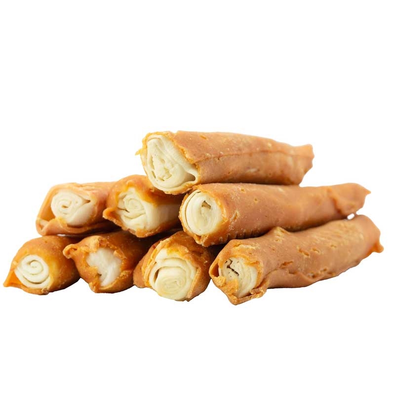 TreatEaters Chicken (kylling) Rolls i pose 17x3cm 8stk. forfra