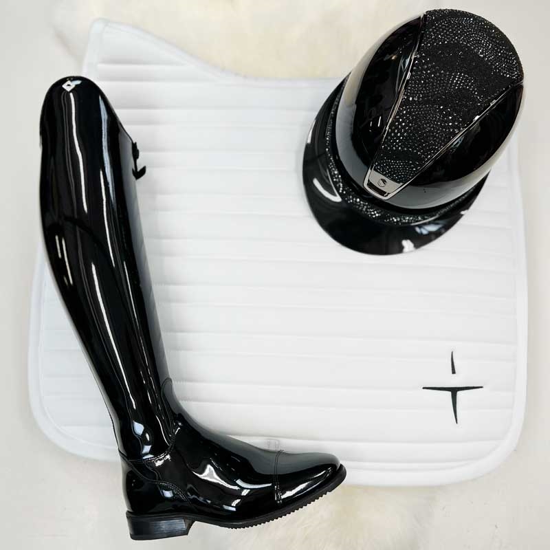 De Niro "Bellini" ridestøvler - sort lak m. krystallogo