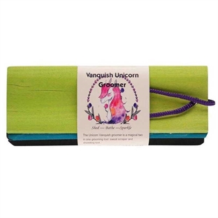 Vanquish Unicorn Groomer fældestrigle - grøn